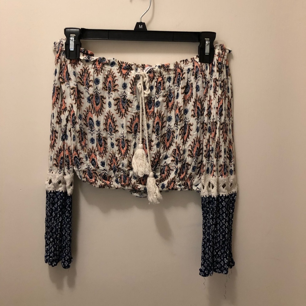 Boho Bell Sleeve Crop Top